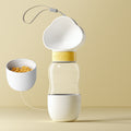 ThirstPets 2-in-1 Portable Dog Water Bottle with detachable food bowl – White