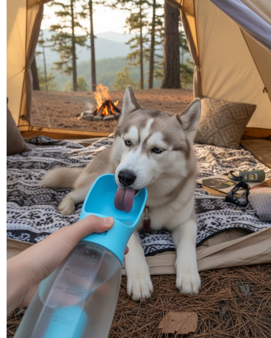 Portable 3-in-1 Dog Water Bottle for Hiking and Travel