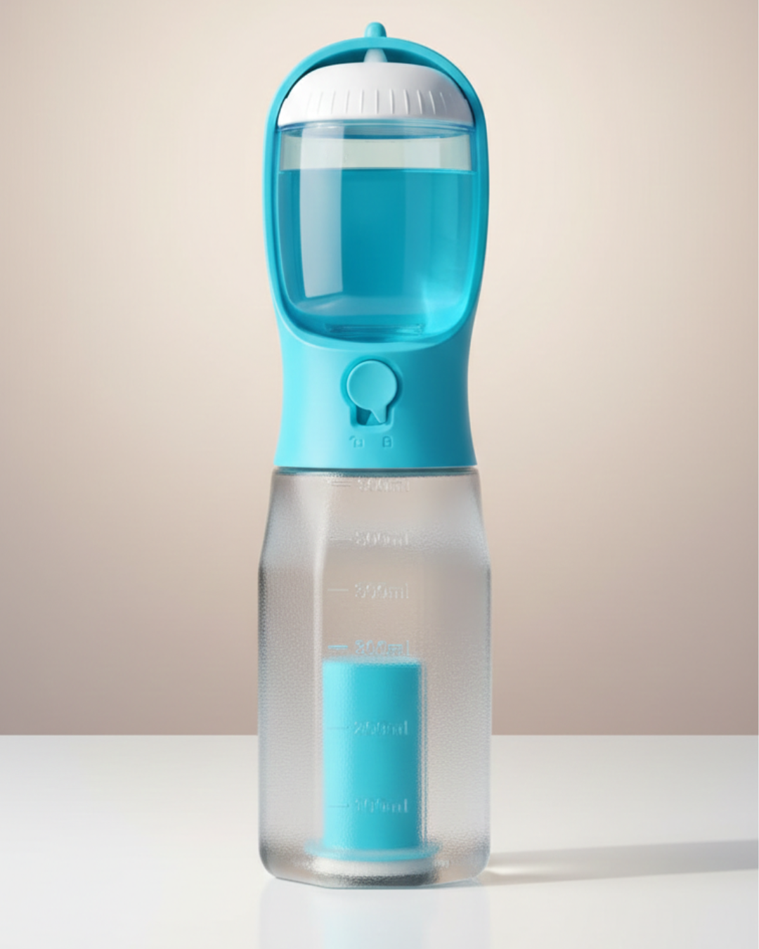 Dog Travel Water Bottle - Built-in Bowl, Treat Compartment and Poop Bag Holder